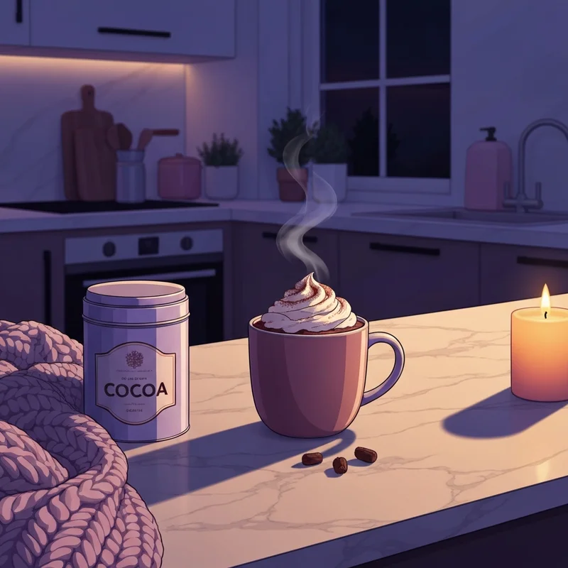 A perfectly prepared mug of starbucks hot chocolate mix with whipped cream in a cozy home setting.