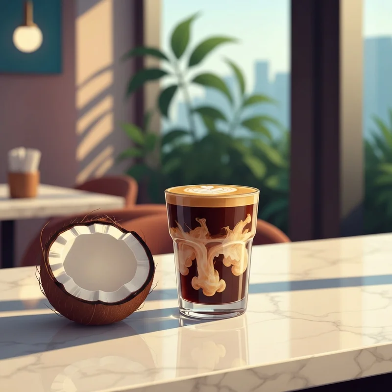 A close-up of a creamy latte reflecting the starbucks coconut milk nutrition quality and texture.