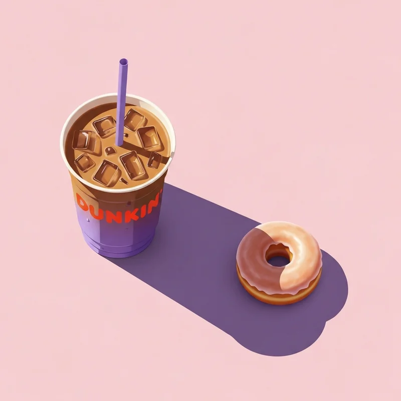 A flat-lay of a breakfast treat and coffee used to illustrate dunkin donuts calories for health-conscious young adults.