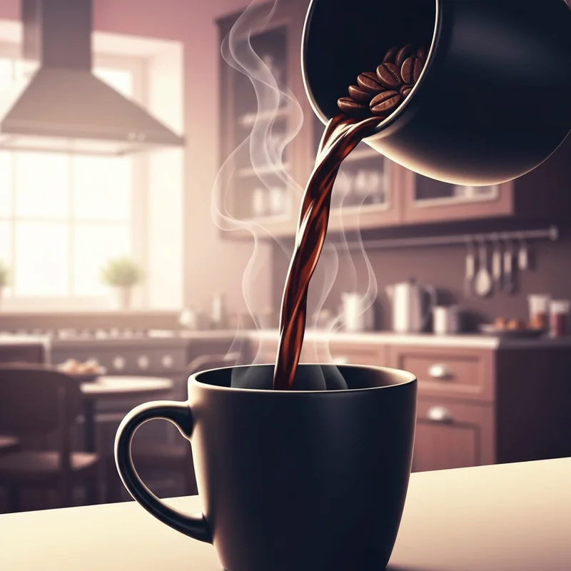 A close-up of starbucks coffee caffe verona beans and a steaming cup of coffee in a luxury kitchen setting.