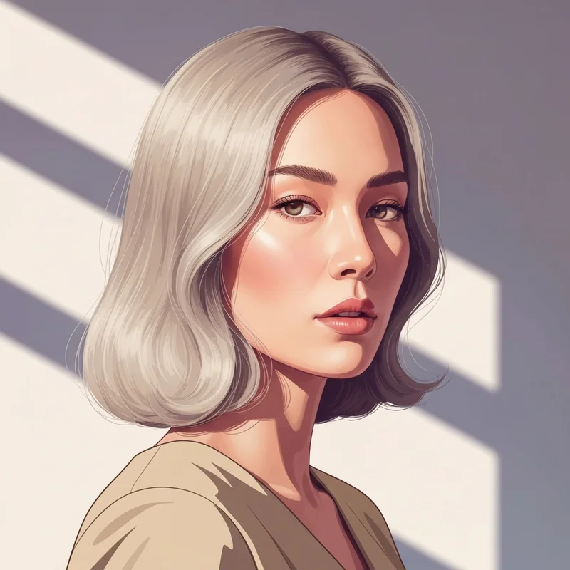 A woman showcasing her luminous milk tea brown hair with a skin-brightening glow.