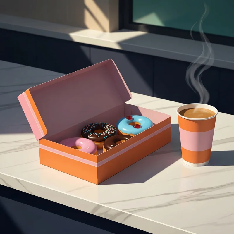 A fresh dozen of donuts in a box, highlighting the current dunkin donuts donut prices and value.