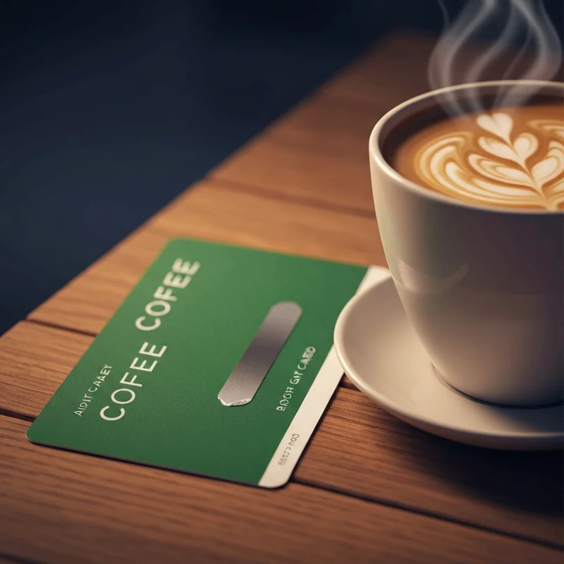A close-up of someone trying to find out how to check starbucks gift card balance without security code in a cozy cafe setting.