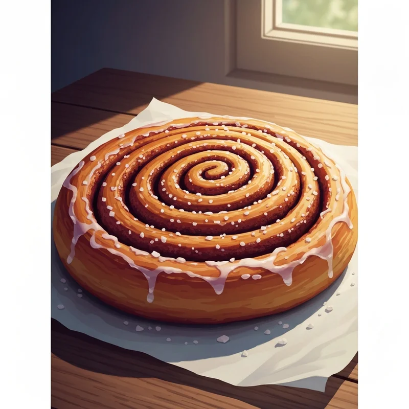 A perfectly glazed dunkin donuts coffee roll showing detailed cinnamon swirls.