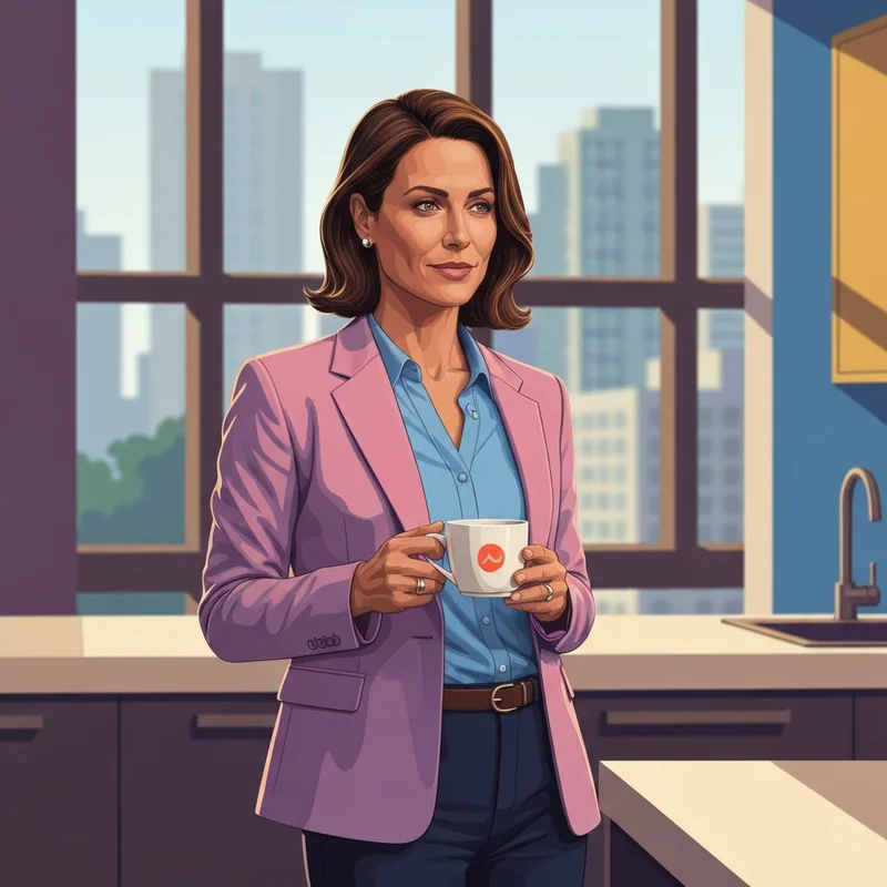 A woman confidently choosing her morning beverage after checking dunkin nutrition facts for a healthy start.