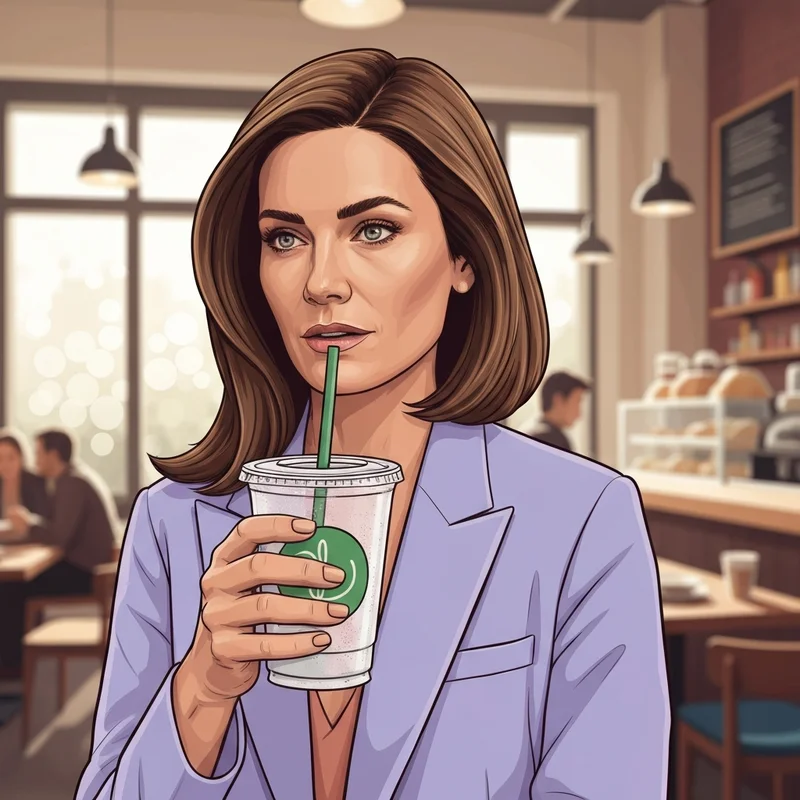 A young woman holding a 16-ounce cup, illustrating how many ounces in a grande from starbucks for daily tracking.