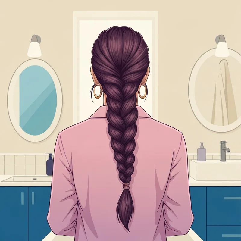 A close-up of a perfectly styled Dutch braid showing how to braid your hair for a clean girl aesthetic.