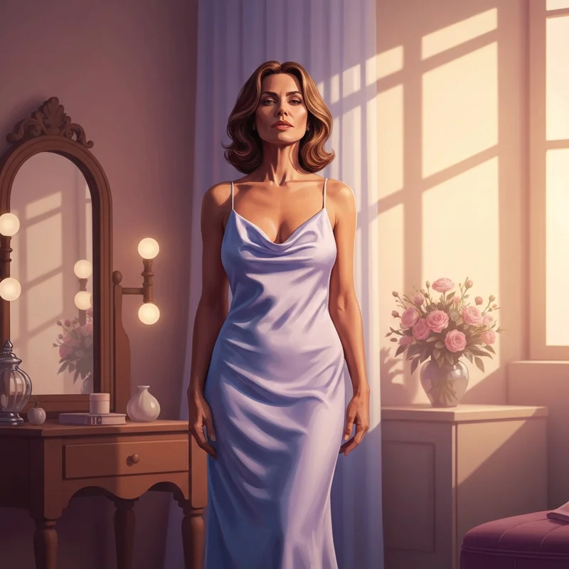 A woman feeling confident and radiant while wearing a dress, reflecting the positive results mentioned in honeylove shapewear reviews.