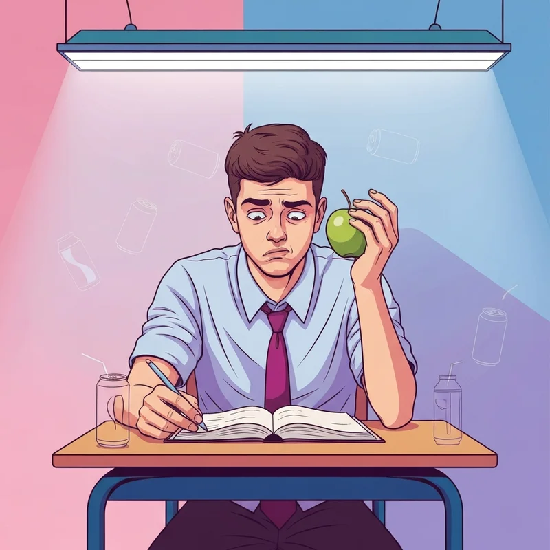 Illustration depicting the diary of a wimpy kid soda withdrawal struggle in a school setting.