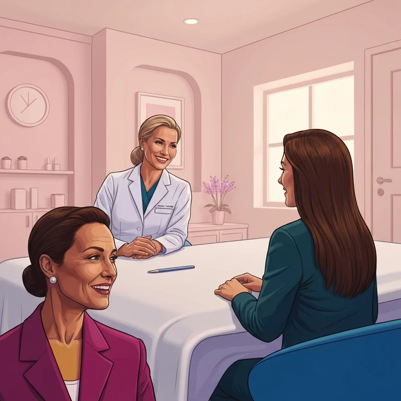 A professional medical spa setting where a client discusses options for botox and fillers near me with an expert practitioner.
