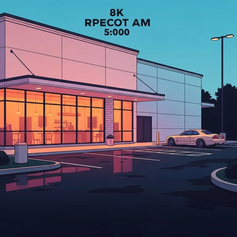 Early morning view of a coffee shop to find out what time do dunkin open