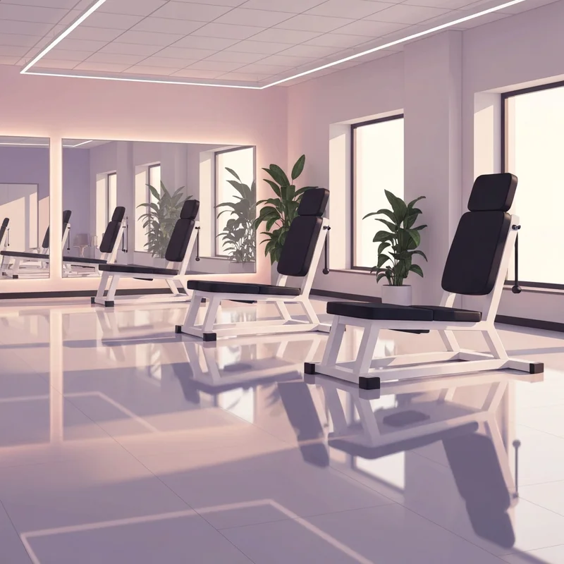 A modern boutique studio showcasing the specialized equipment used for what is lagree pilates.