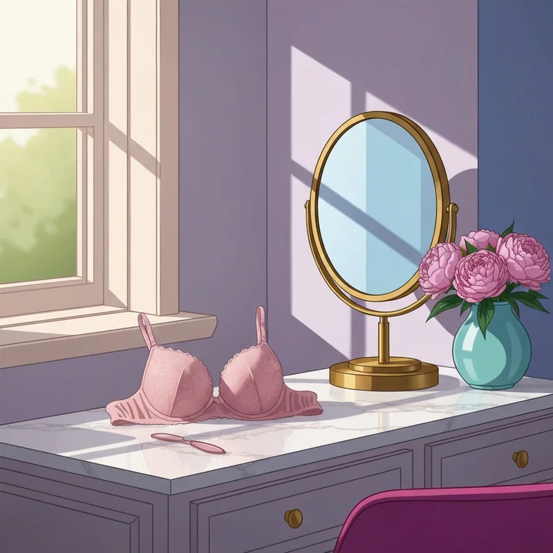 The best push up bra for small chest displayed on an aesthetic vanity with soft lighting.