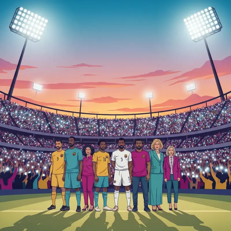 Crowds cheering at the Match for Hope 2026 charity event in Qatar.