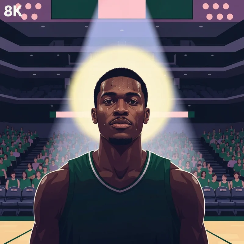 A cinematic shot of Jeremy Fears Jr standing on the court, embodying the main character energy of Michigan State basketball.