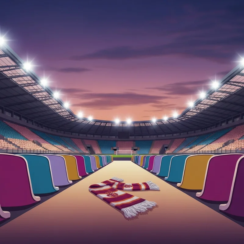 A cinematic view of a stadium after the Bristol City vs Derby County match.