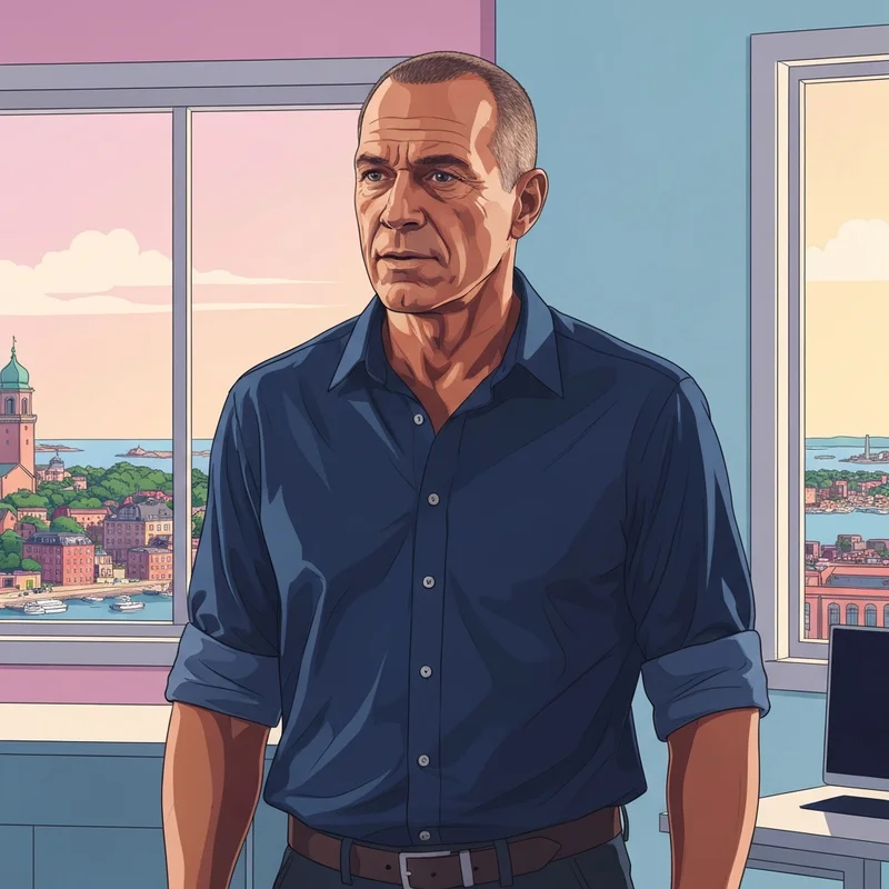 A professional and determined representation of a leader like Seth Moulton in a modern office setting.