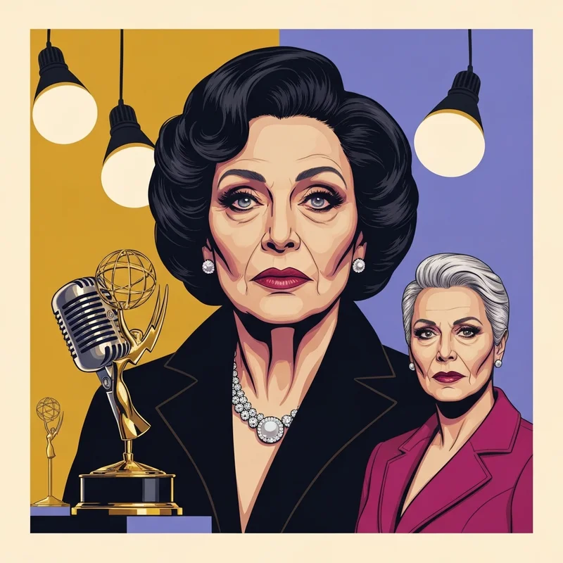 A tribute to the legendary career of Catherine O'Hara, featuring symbols of her comedic and dramatic success.