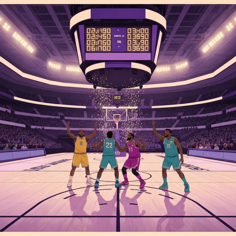 Detailed scoreboard showing Lakers vs Washington Wizards match player stats during a high-stakes NBA game.