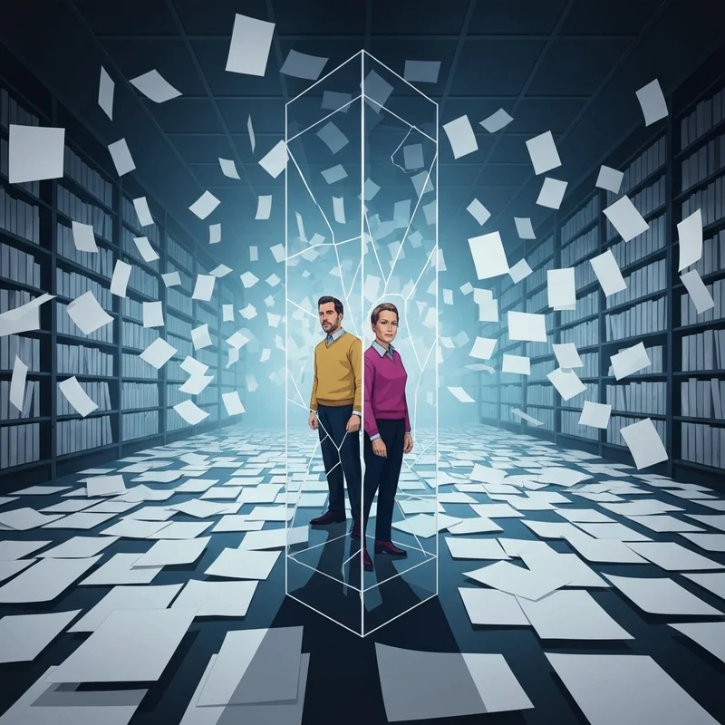 A visual representation of the Bill Gates Epstein Files showing a massive document archive and the shattering of a public icon.