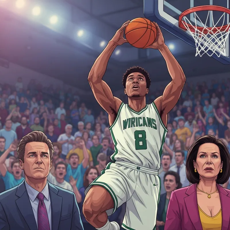 A powerful action shot of Coen Carr performing an explosive slam dunk for Michigan State Basketball.