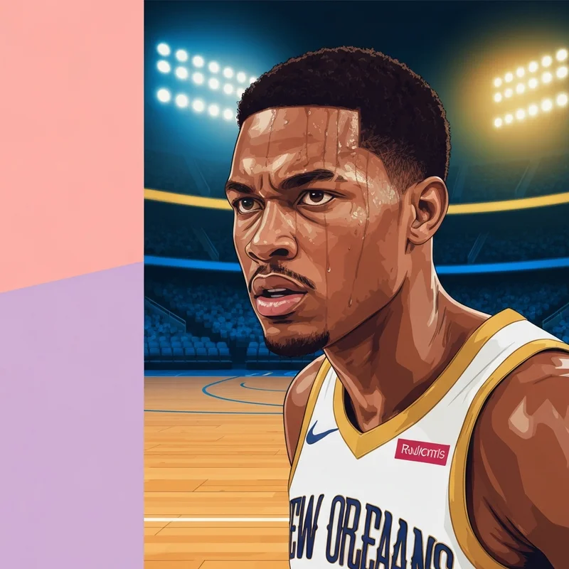 Jeremiah Fears on-court during an NBA game for the New Orleans Pelicans.