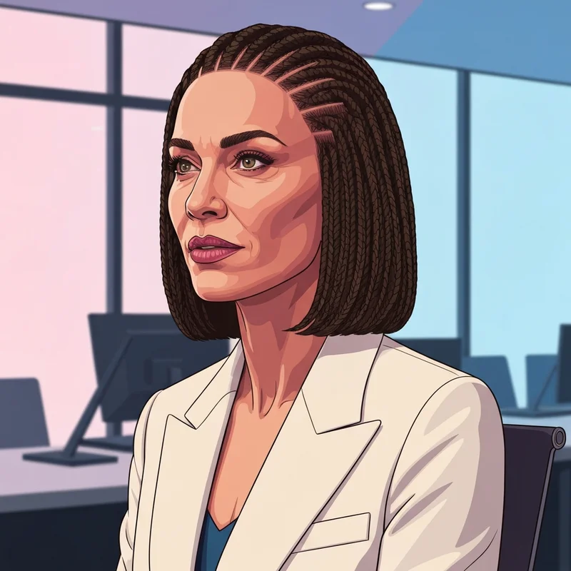 A woman showcasing modern bob cut braid hairstyles for a professional glow-up.