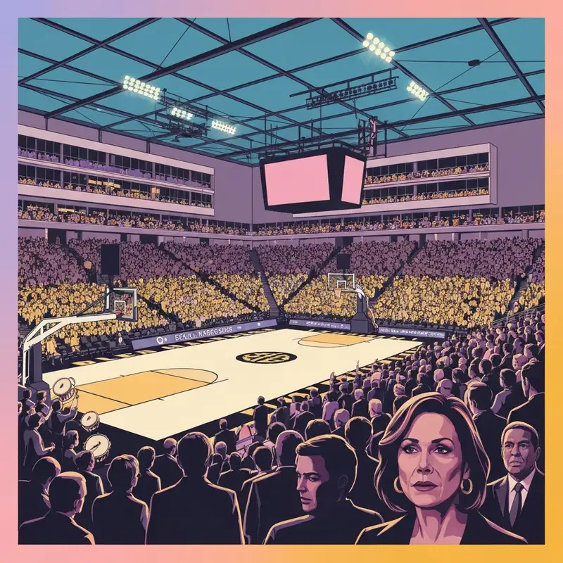 An intense game-day atmosphere during a VCU basketball game at the Siegel Center.