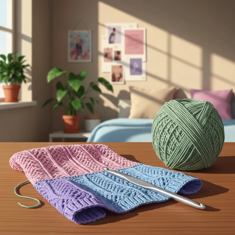 A beautifully crafted sage green crochet bra showing intricate stitch detail and cotton texture for a festival-ready look.