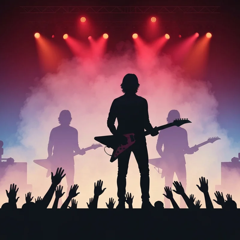 Tom Morello performing on stage during the Defend Minnesota benefit concert with a crowd in the background.