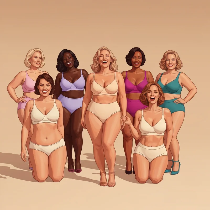 A group of women showing off good shapewear for plus size figures with confidence.