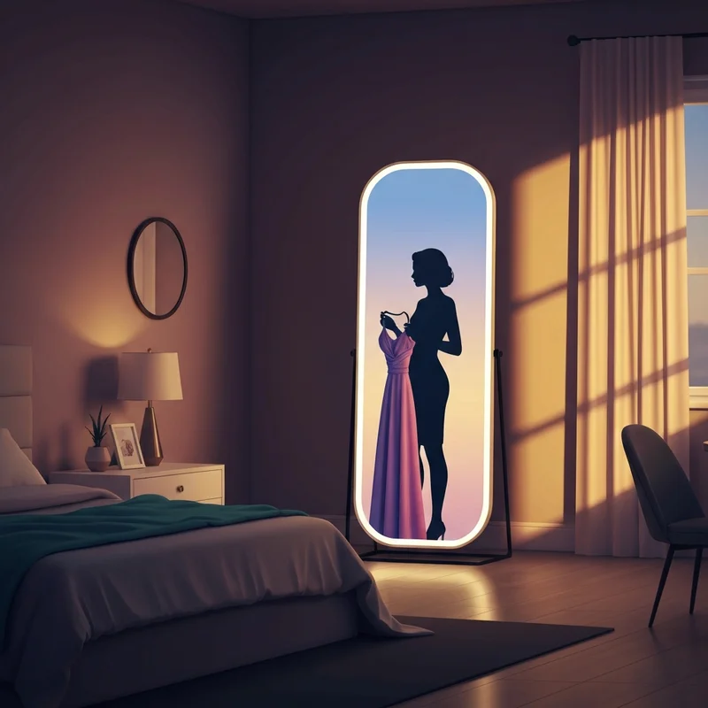 A woman preparing for a gala by selecting high-quality butt shapewear to enhance her silhouette.