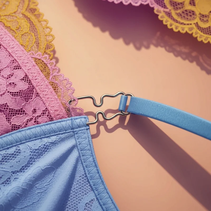 A close-up view of a high-quality bra extender 3 hook attached to a lace bra band, illustrating a perfect fit hack.