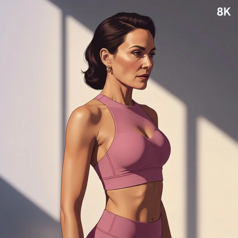 A woman wearing a high-performance sports bra, demonstrating the perfect fit inspired by the lululemon bra size chart.