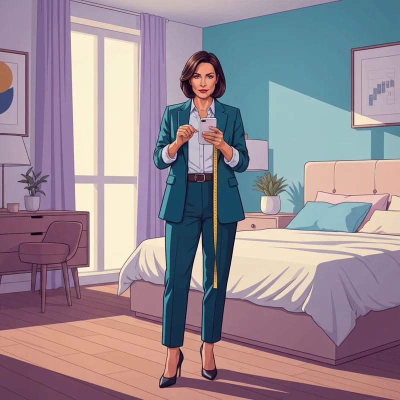 A woman using a bra cup size chart canada to find her perfect fit and boost her confidence.