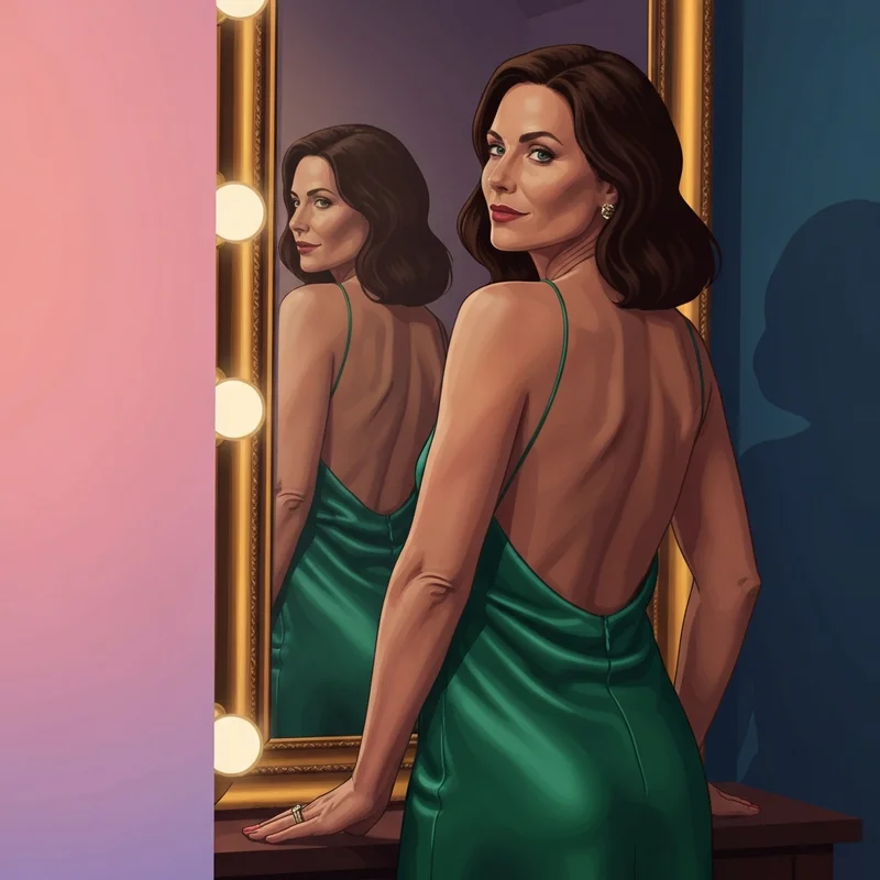 A woman wearing a backless silk dress perfectly supported by an invisible dress bra.