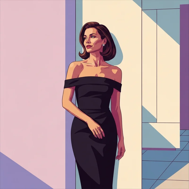 A woman exuding confidence in a strapless dress, highlighting the security of a strapless comfort bra.