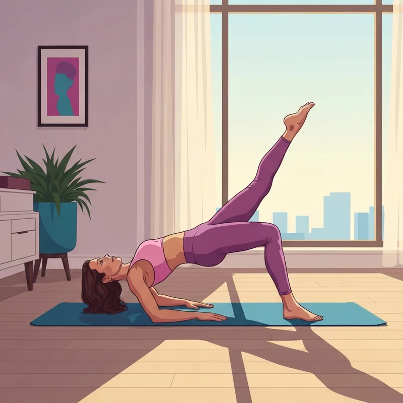A woman practicing pilates glutes on a mat to improve her posture and strength.