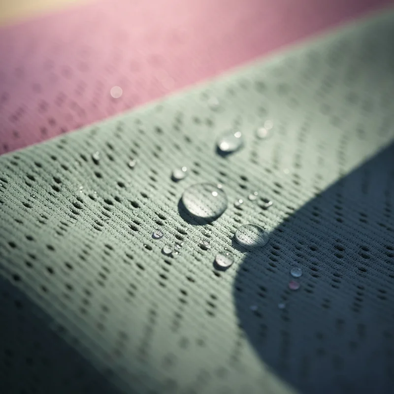 A detailed view of a high-quality moisture wicking sports bra fabric showing breathability.