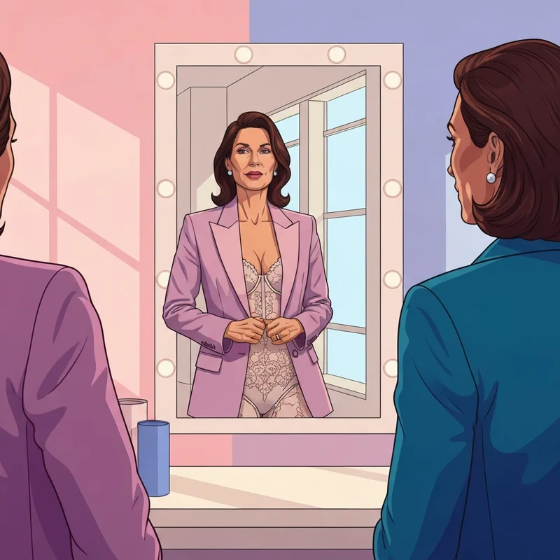 A professional woman finding the largest bra that fits perfectly and provides confidence.