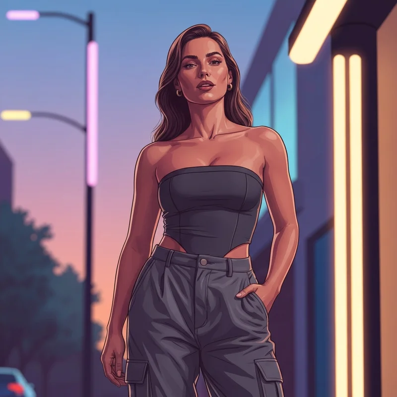 A stylish young woman wearing a secure and supportive tube tops bra for a night out.