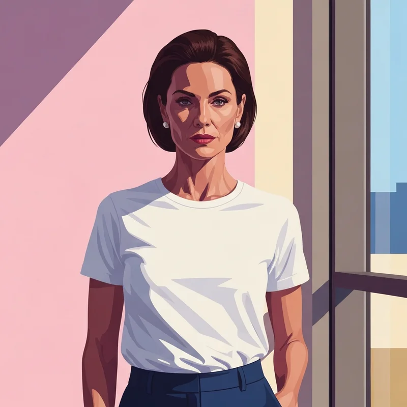 A woman demonstrating the smooth silhouette achieved by wearing the best tshirt bra under a white shirt.