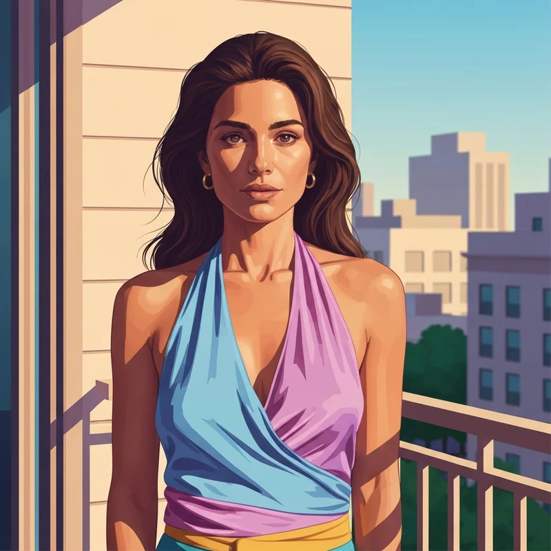 A woman wearing a perfect bra for halter top style looking confident and stylish.