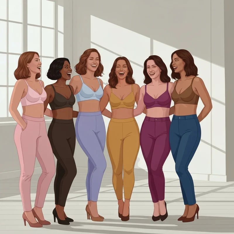 A diverse group of women showcasing real examples from a bra sizes chart pictures guide.