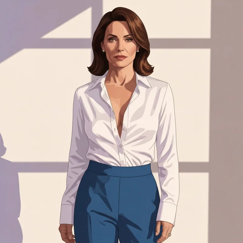 A professional woman wearing a crisp white shirt made possible by a high-quality minimiser bra.