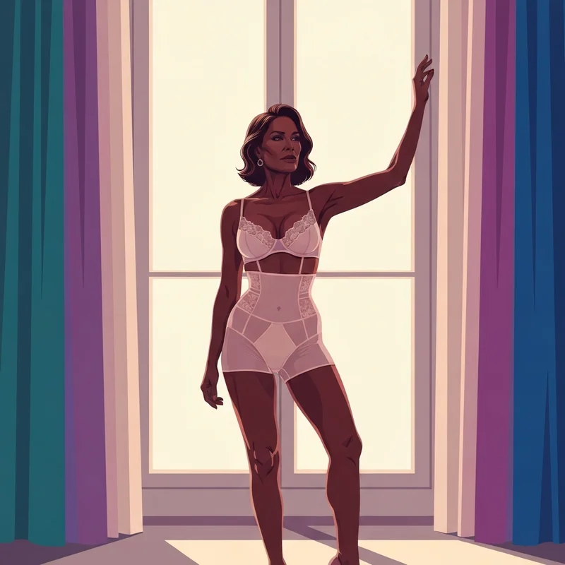 An empowering silhouette of a woman wearing Victoria Secret shapewear for a snatched and polished look.
