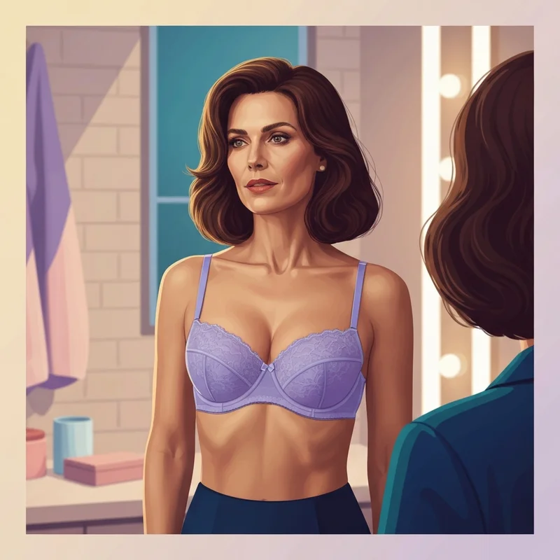 A woman experiencing the perfect fit after overcoming the big boobs small bra struggle.