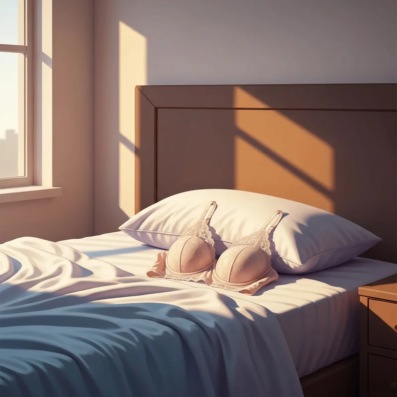 A delicate lace bralette on white linen representing the effortless style of an a bra cup.