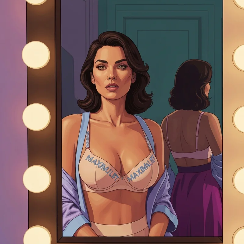 A woman styling a victoria secret bra bombshell for a night out to boost her confidence.