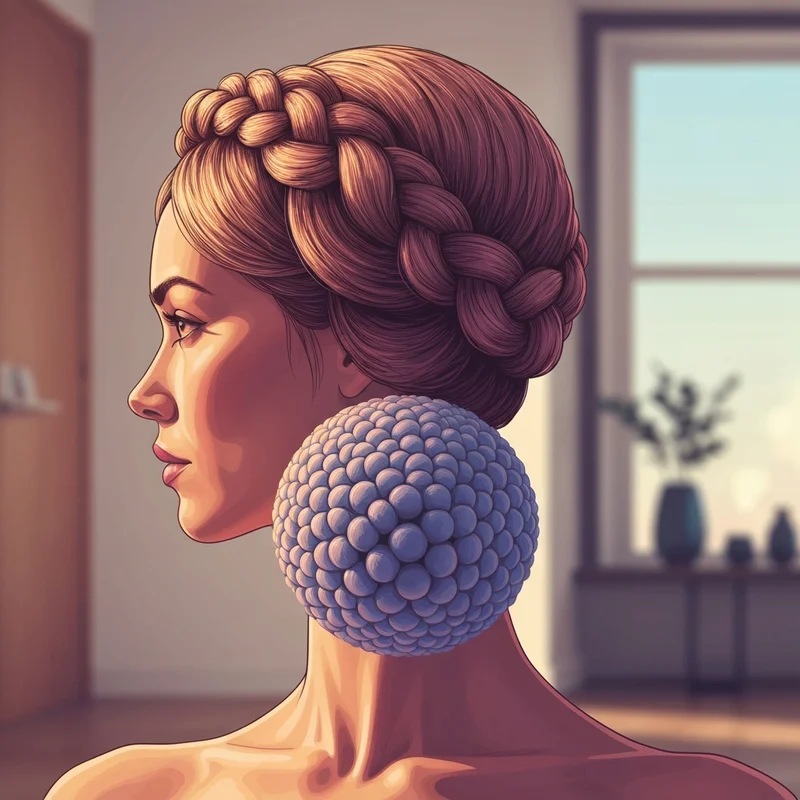 Close-up of a sophisticated braid and bun hairstyle on a young woman, showcasing intricate weaving and a polished updo.